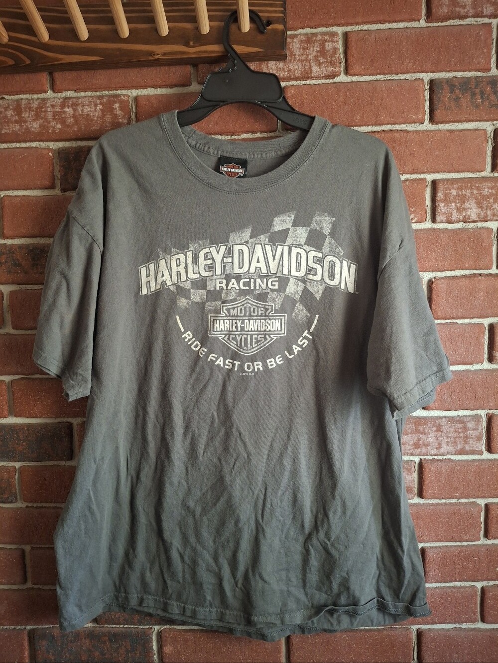 Harley-Davidson Gray Racing Logo Short Sleeve Tee